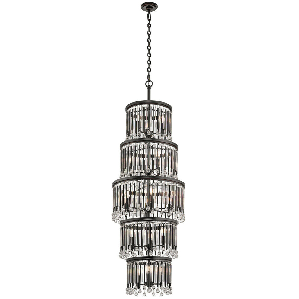 Loops 18 Bulb Chandelier Hanging Pendant Espresso Led E14 60W Bulb Light