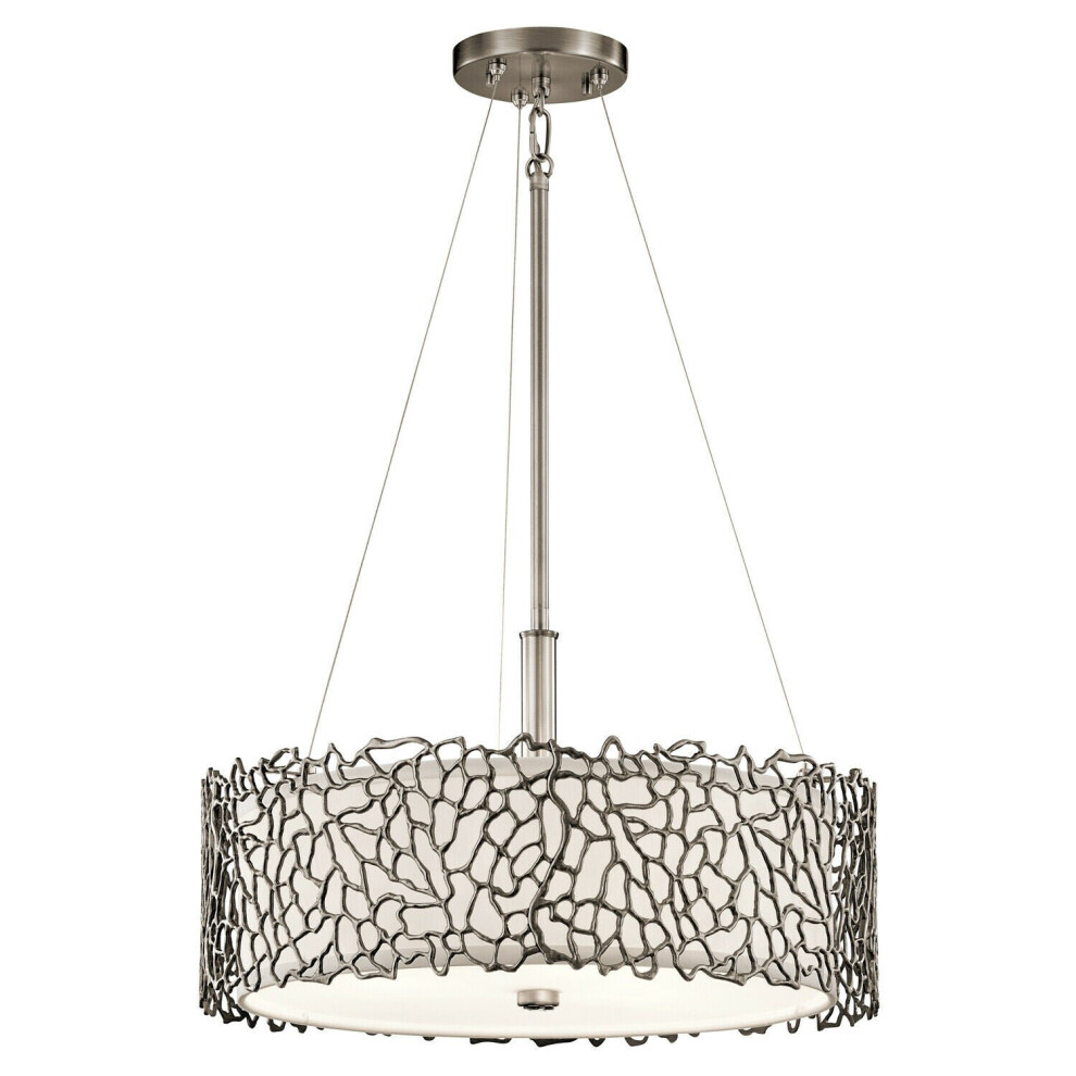 Loops 3 Bulb Ceiling Pendant Fitting Classic Pewter Led E27 100W Bulb Light