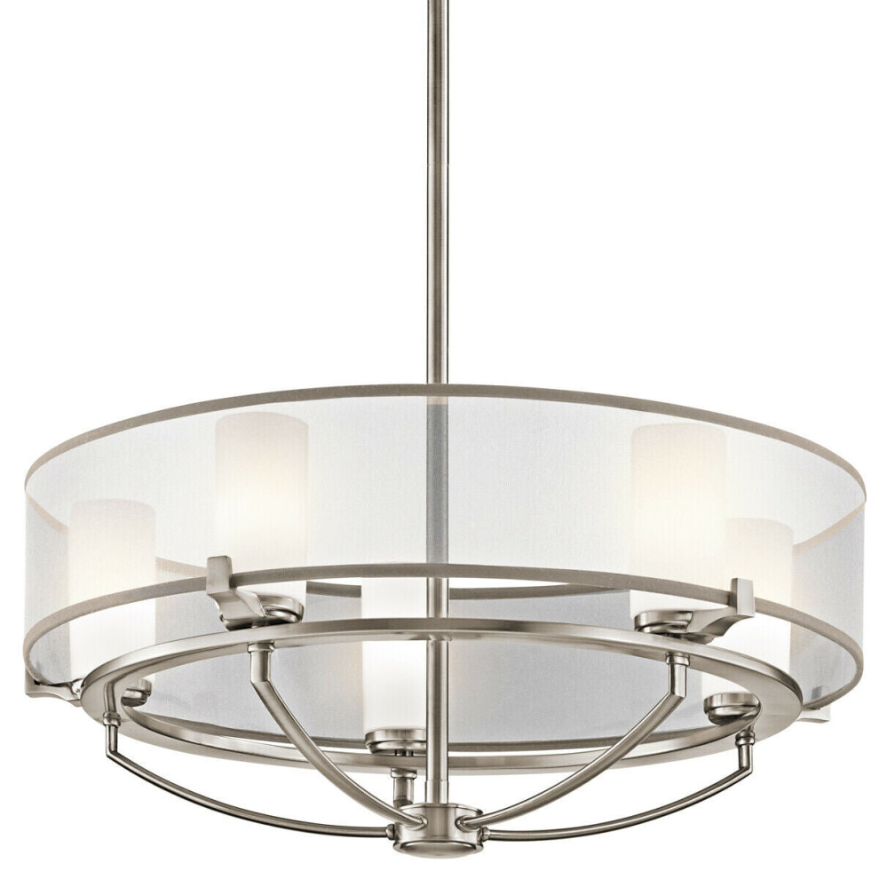 Loops 5 Bulb Chandelier Hanging Pendant Classic Pewter Led G9 3.5W Bulb Light