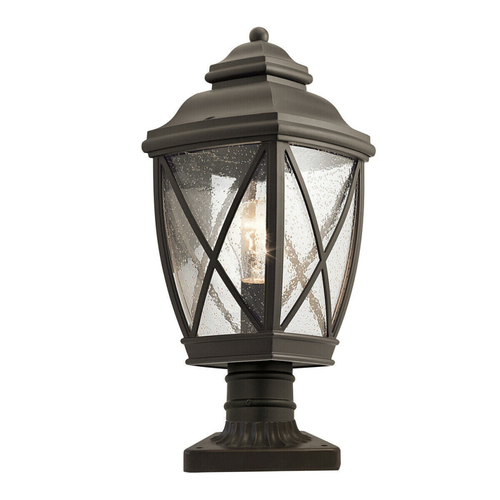 Loops Outdoor Ip44 1 Bulb Wall Ground Pedestal Olde Led E27 60W Bronze