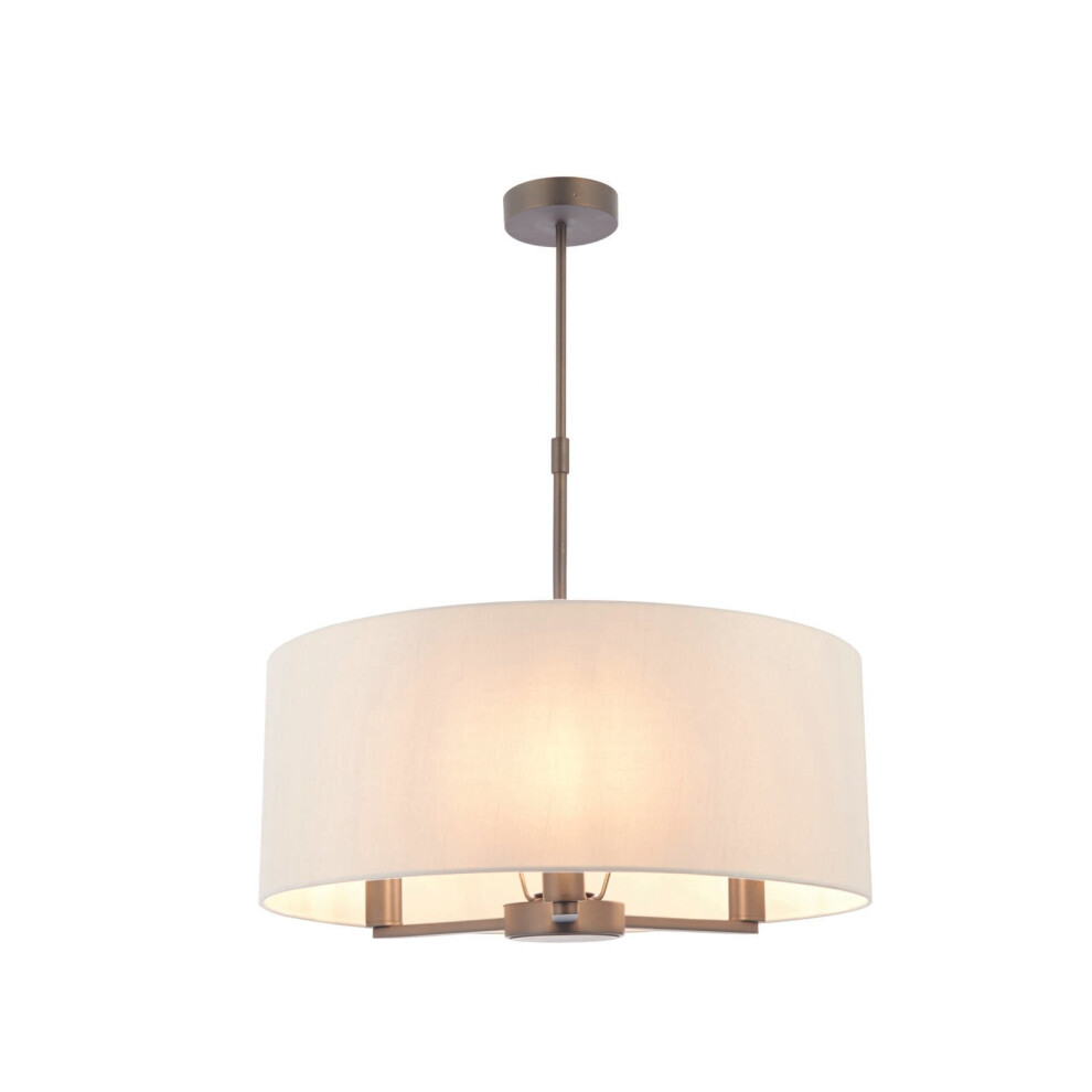 Loops Ceiling Pendant Light Antique Bronze & Marble Fabric 3 X 40W E14 E10096