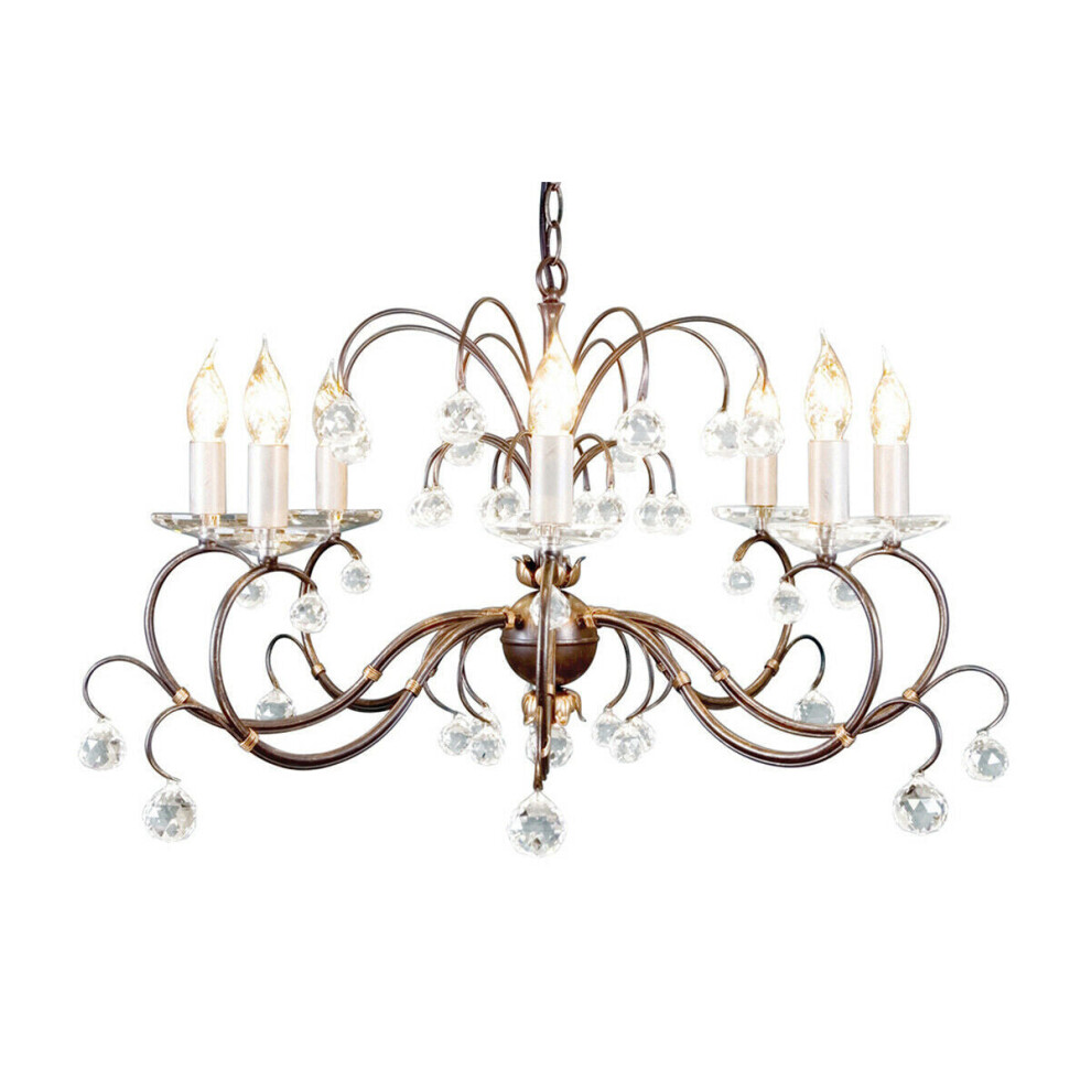 Loops 8 Bulb Chandelier Hanging Pendant Patina Led E14 60W Bulb Light/Bronze