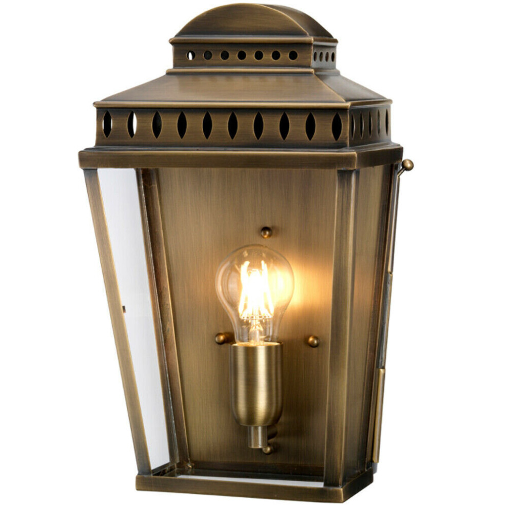 Loops Outdoor Ip44 Wall Light Aged Brass Led E27 100W D01941