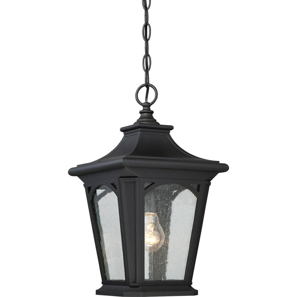 Loops Outdoor Ip44 1 Bulb Chain Lantern Mystic Black Led E27 60W