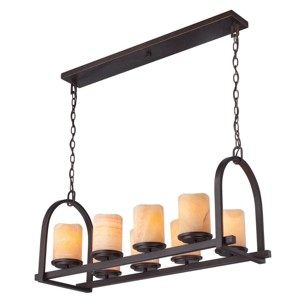 Loops 8 Bulb Semi Flush Palladian Led E27 100W Bulb Light/Bronze