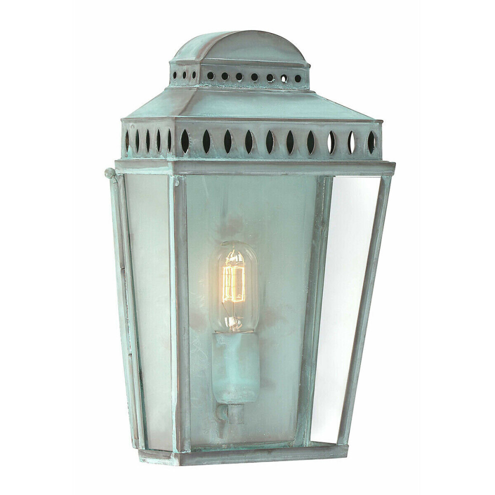 Loops Outdoor Ip44 Wall Sconce Verdigris Led E27 100W Bulb External D01944 Light