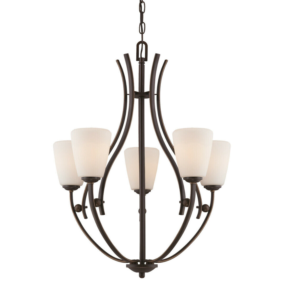 Loops 5 Bulb Chandelier Hanging Pendant Palladian Led E27 60W Bulb Light/Bronze