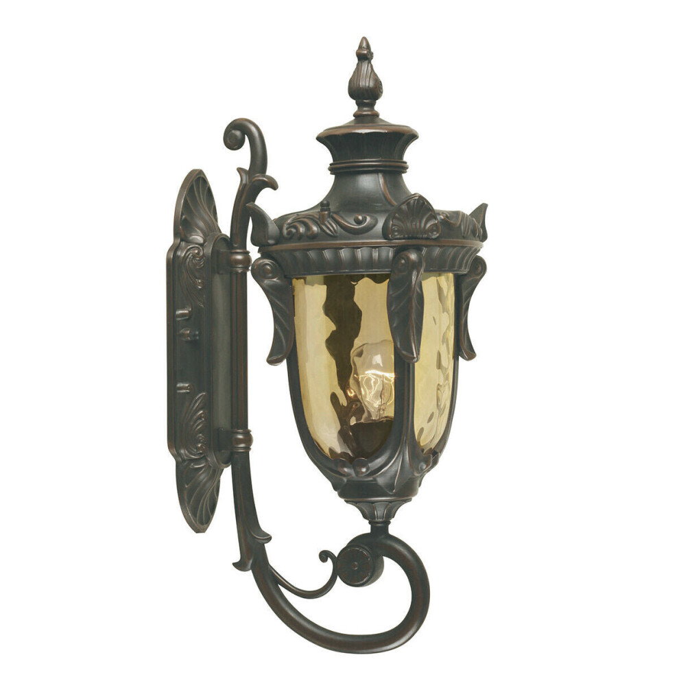 Outdoor IP44 Wall Light Sconce Old Bronze LED E27 100W Bulb External d02048