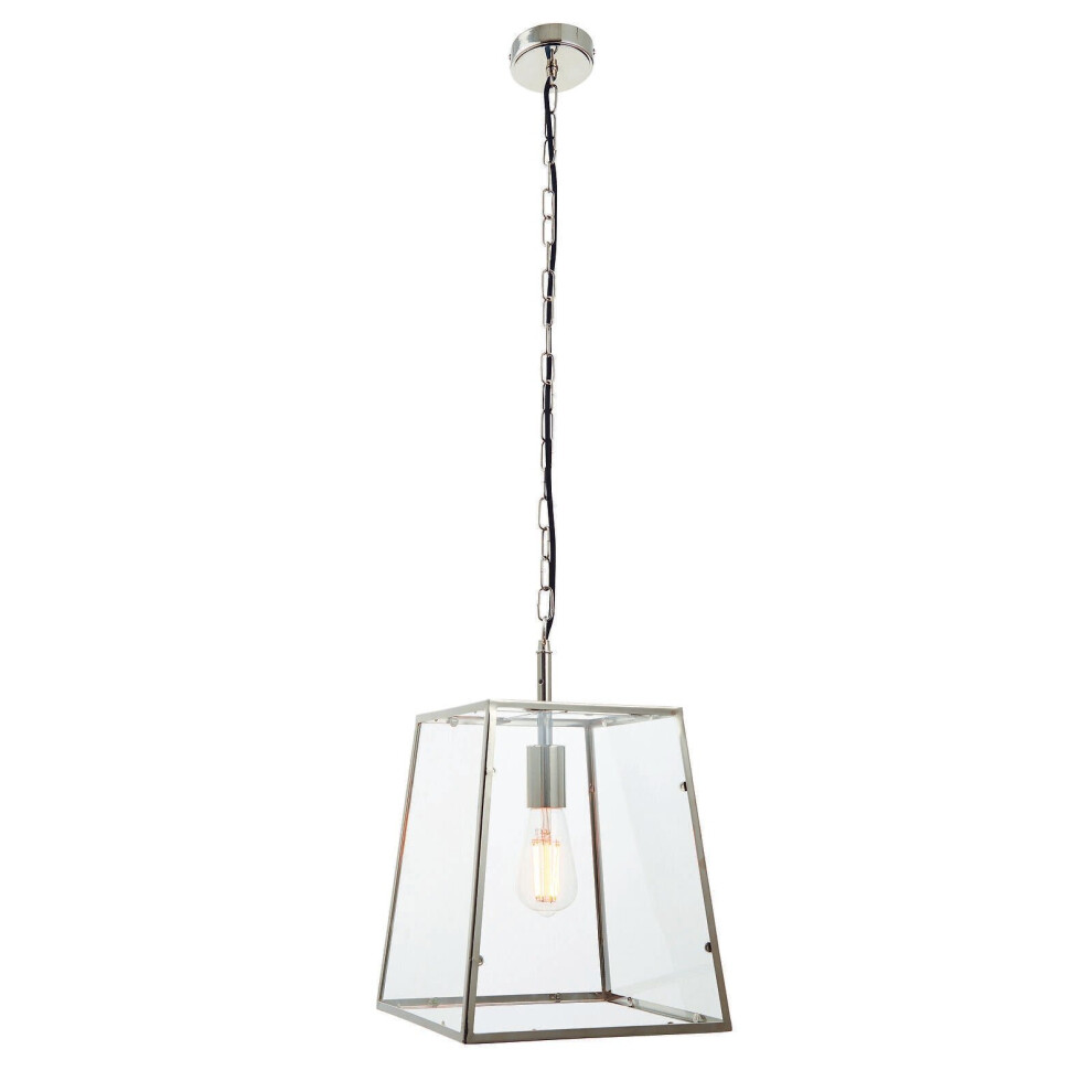 Loops Ceiling Pendant Bright Nickel & Clear Glass 40W E27 Dimmable E10263 Light