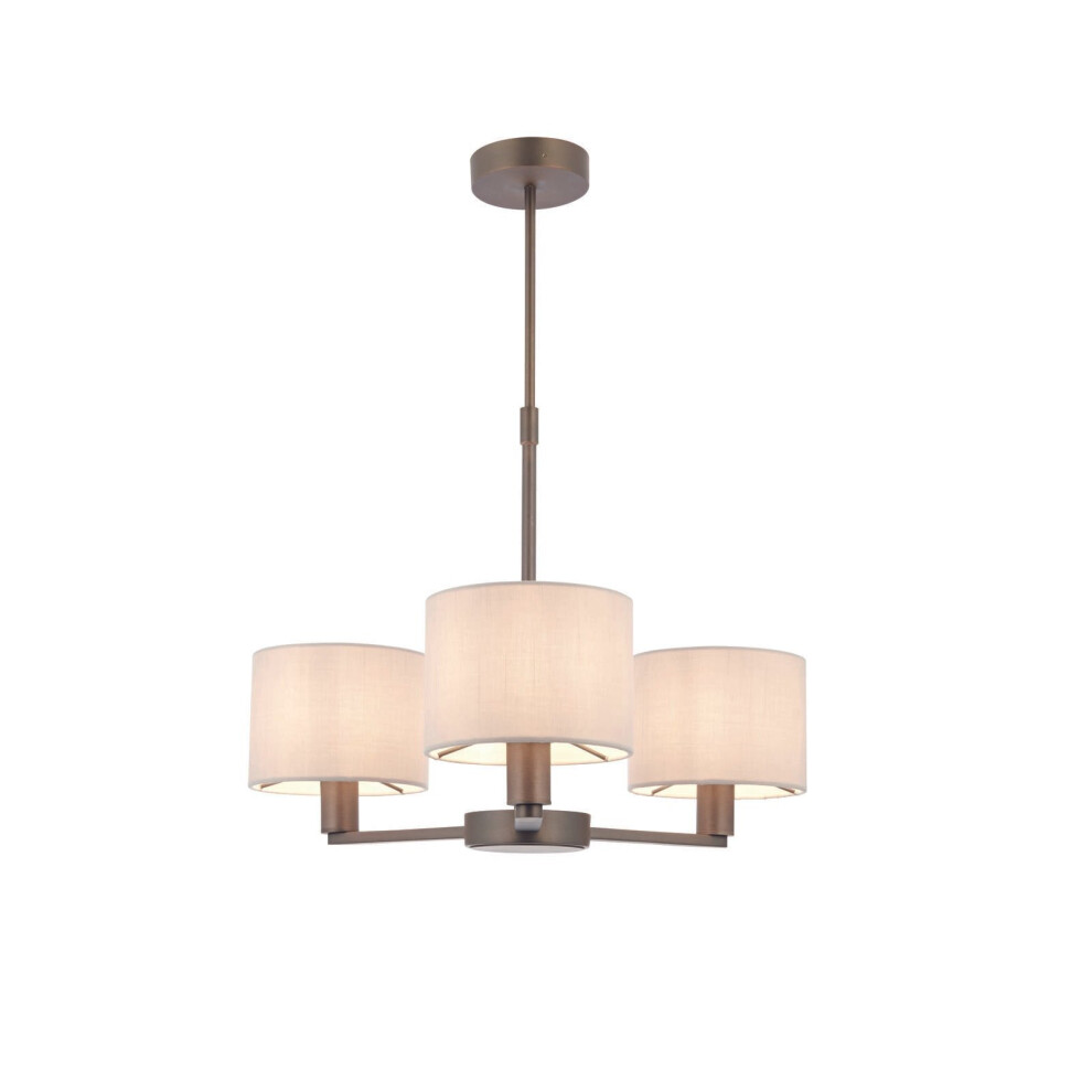 Loops Ceiling Pendant Light Antique Bronze & Marble Fabric 3 X 40W E14 E10097