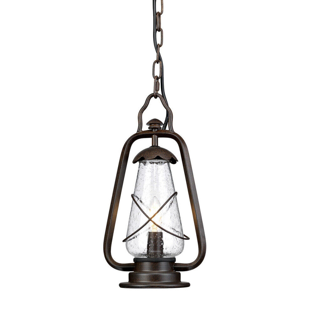 Loops Outdoor Ip44 1 Bulb Chain Lantern Old Led E14 60W Bulb Fitting Bronze/Light