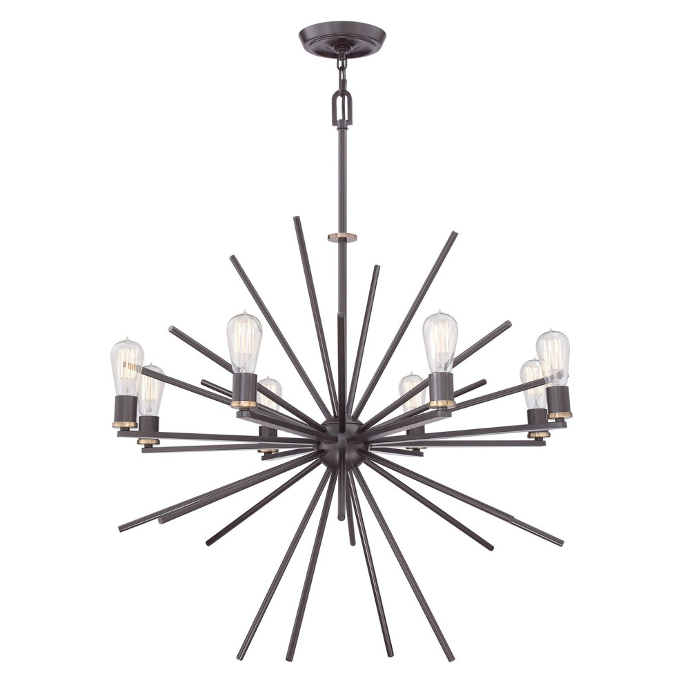 Loops 8 Bulb Chandelier Hanging Pendant Western Led E27 60W Bulb Light/Bronze
