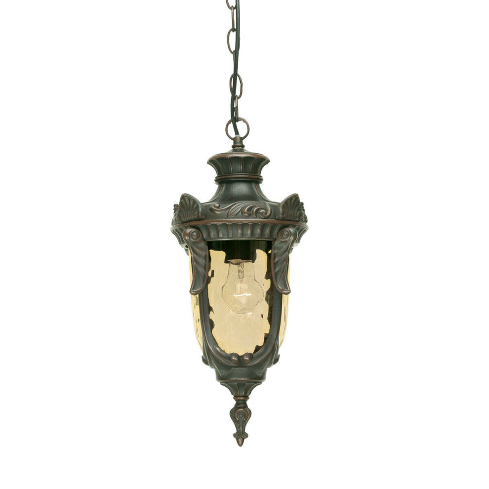 Loops Outdoor Ip44 1 Bulb Chain Lantern Old Led E27 100W Bronze