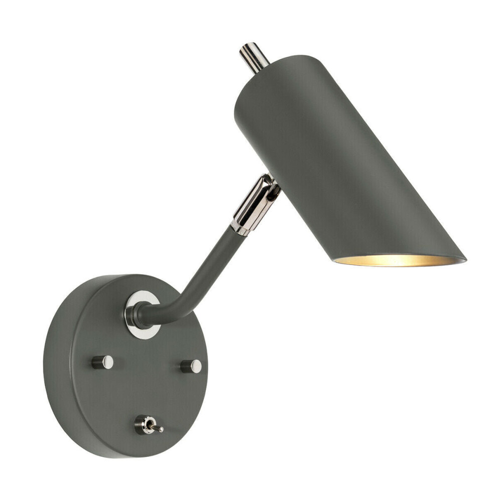 Loops Wall Sconce Highly Polished Nickel Finish Led E27 8W Bulb Light/Dark/Grey