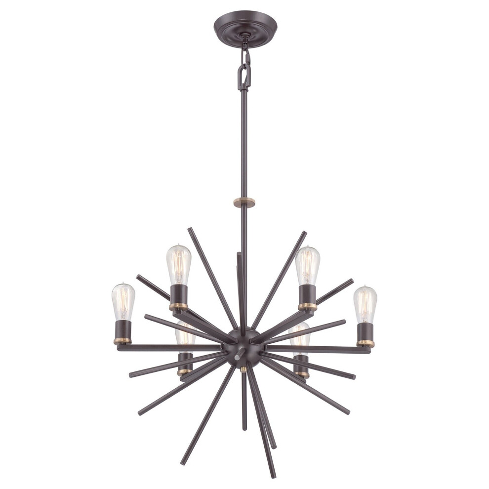 6 Bulb Chandelier Hanging Pendant LIght Western Bronze LED E27 60W Bulb