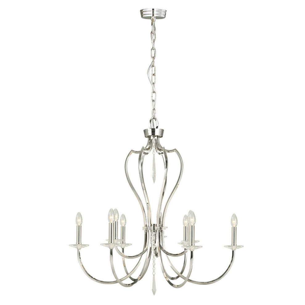 Loops 9Chandelier Light Highly Polished Nickel Led E14 60W
