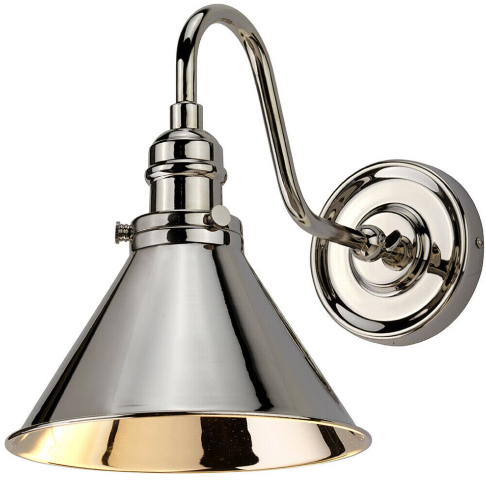 Wall Light Sconce Highly Polished Nickel Finish LED E27 60W Bulb d02096