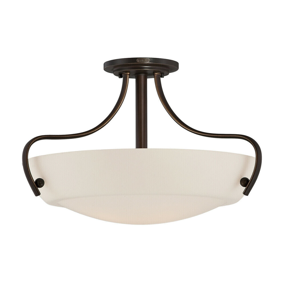 Loops 3 Bulb Semi Flush Palladian Led E27 100W Bulb Light/Bronze