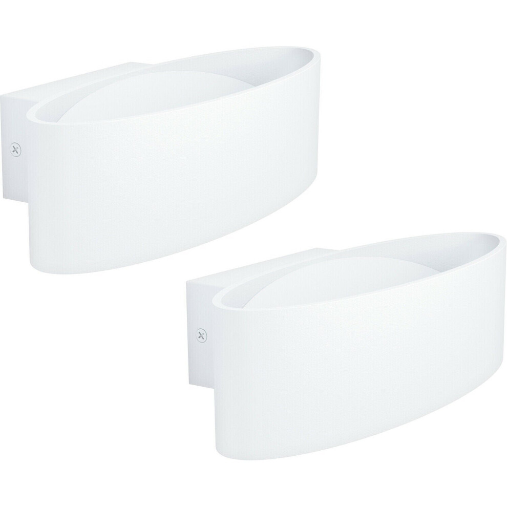 Loops 2 Pack Wall Light Colour White Shade Transparent Plastic Bulb Led 10W Included