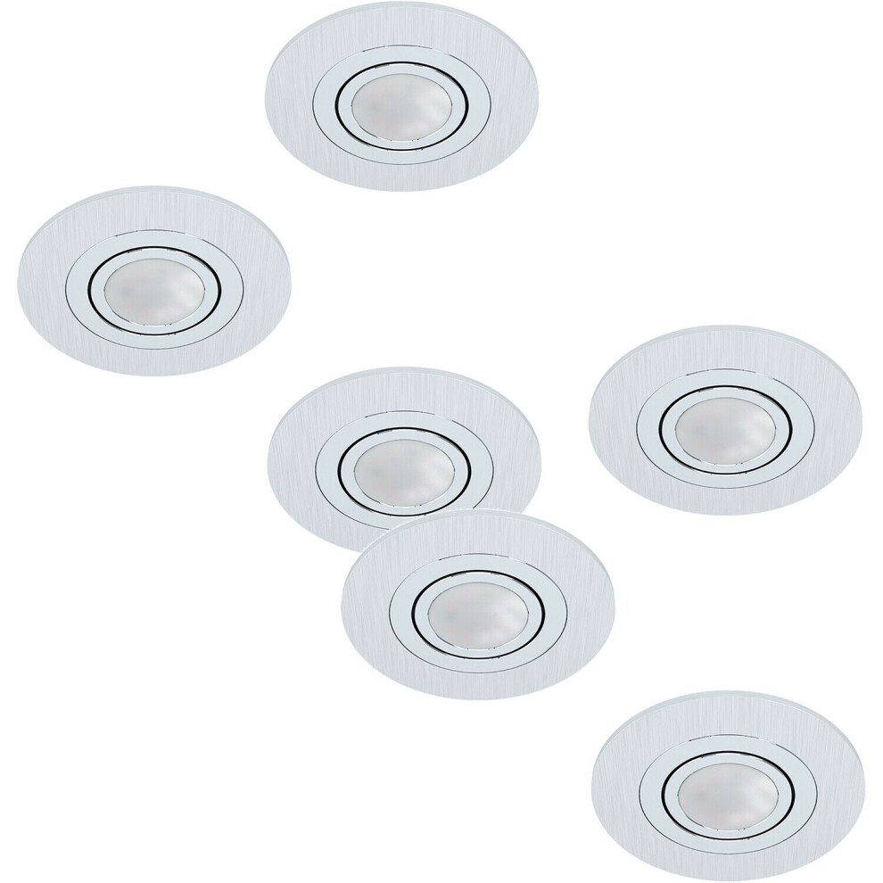 Loops 2 Pack 3 Pack Flush Ceiling Down Brushed Aluminium Round 3X 5W Gu10 Light