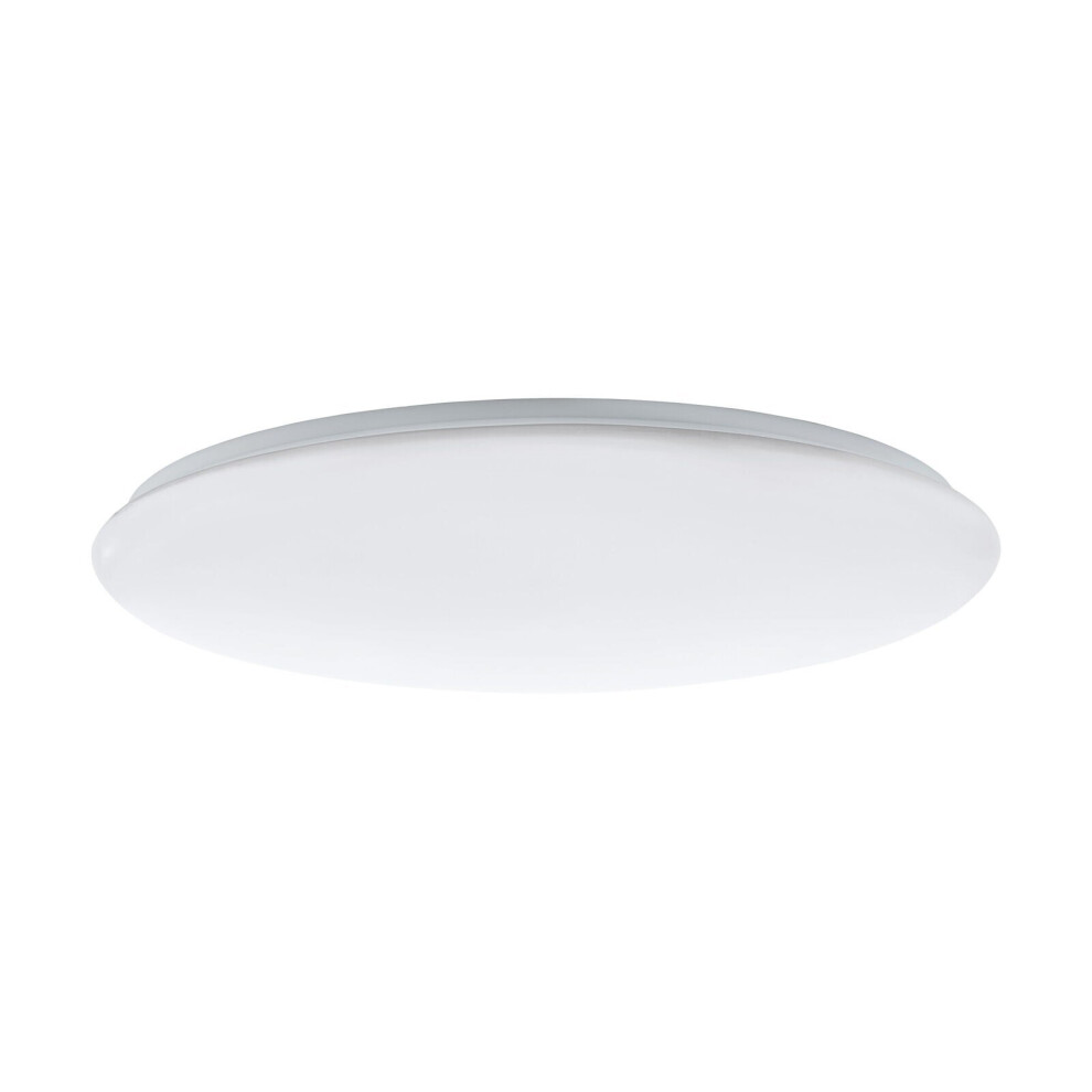 Flush Ceiling Light Colour White Shade White Plastic Bulb LED 60W Included