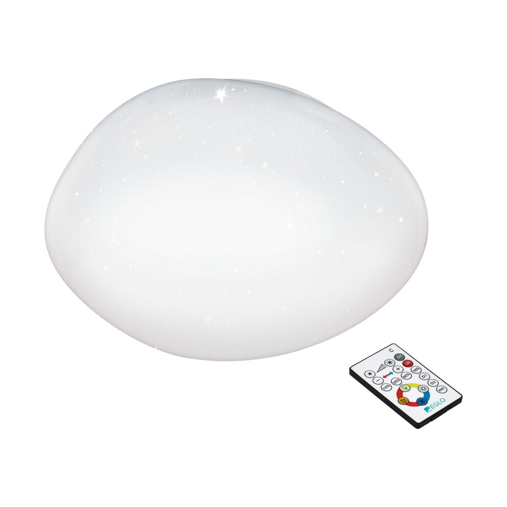 Wall Flush Ceiling Light White Shade White Plastic With Crystal Effect LED 21W