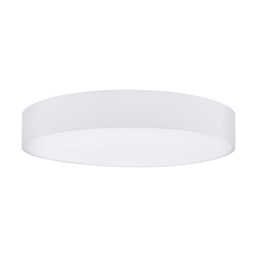 Flush Ceiling Light Colour White Circular Shade White Fabric Bulb E27 7x25W