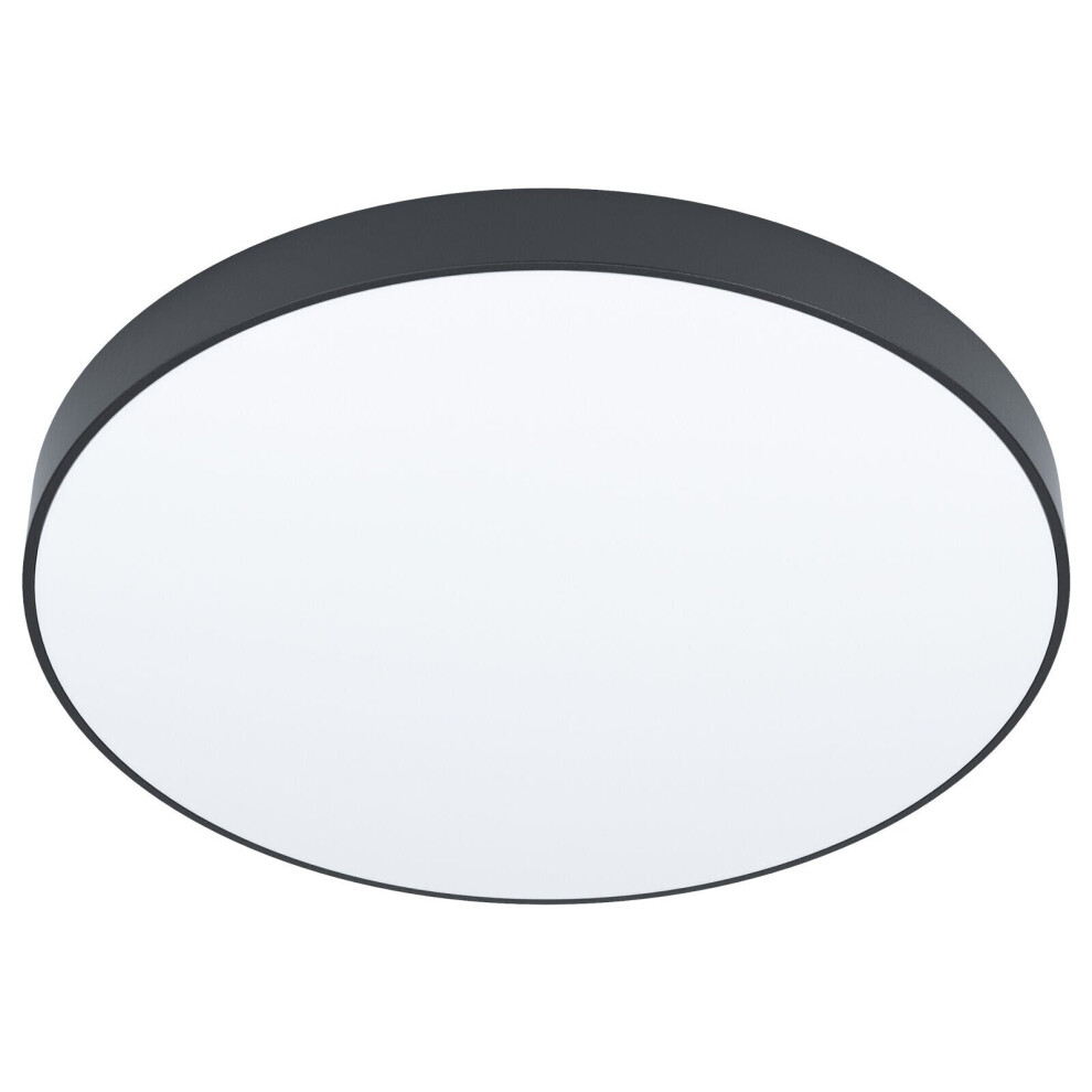 Flush Ceiling Light Colour Black Shade White Plastic Bulb LED 24W Included-image-OPC-P8WKT29-NEW