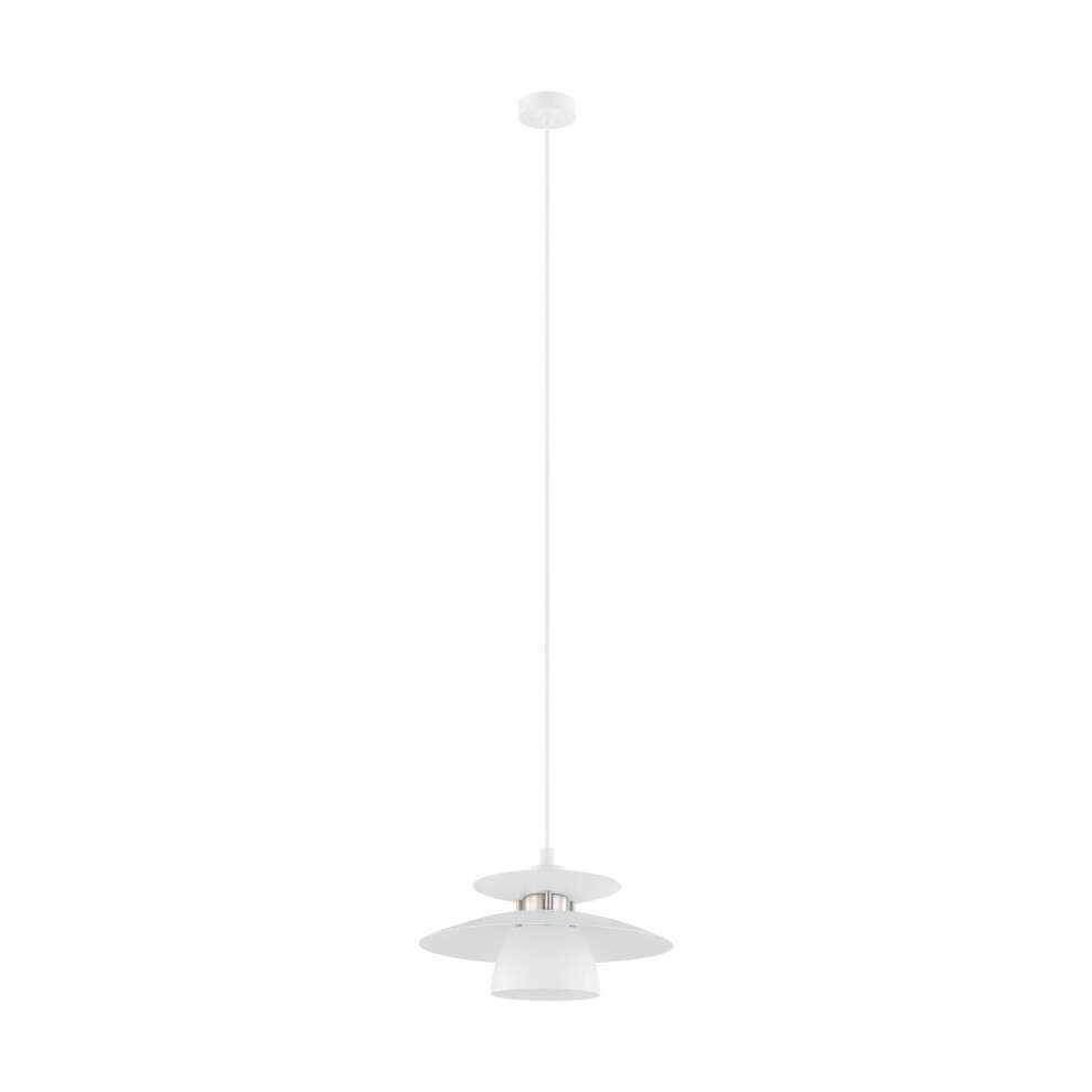 Loops Pendant Ceiling Colour Satin Nickel Long Flex Bulb E27 1X40w Light/White