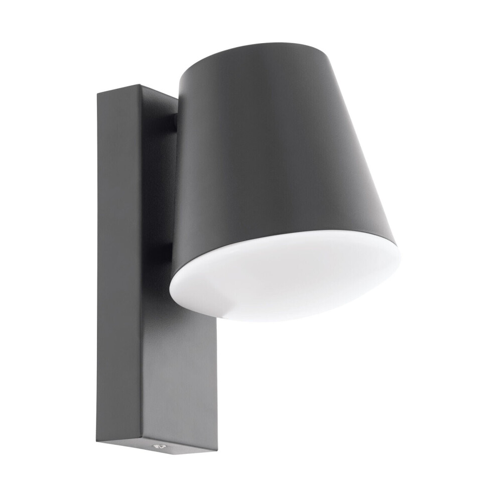 Loops Ip44 Outdoor Wall Down Light Anthracite Zinc Plated Steel 1 X 10W E27 Bulb