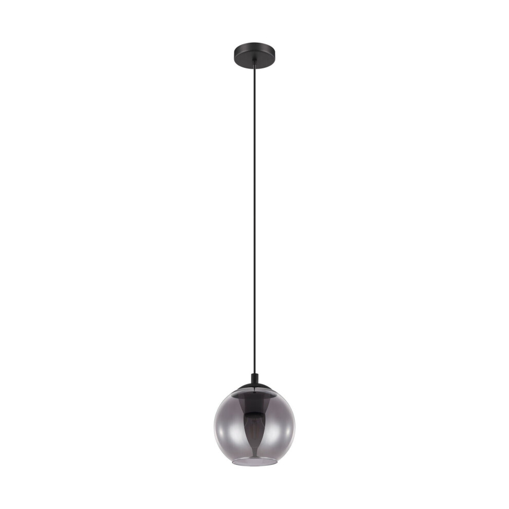 Loops Pendant Light Colour Black Shade Black Transparent Glass Vaporized E27 1X40w