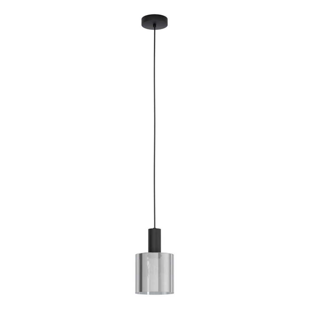 Loops Pendant Colour Shade Transparent Glass Vaporized E27 1X40w Light/Black