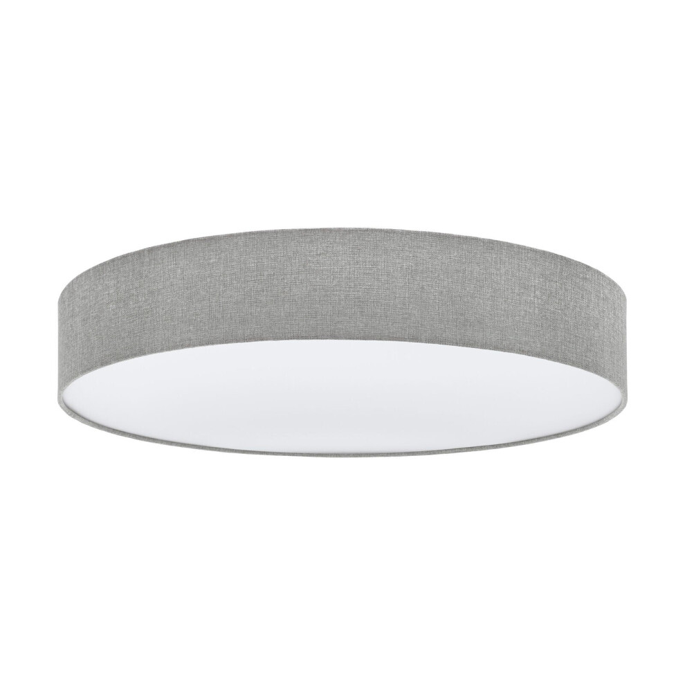 Loops Flush Ceiling Colour Shade Fabric Linen Bulb E27 5X25w Light/White/Grey