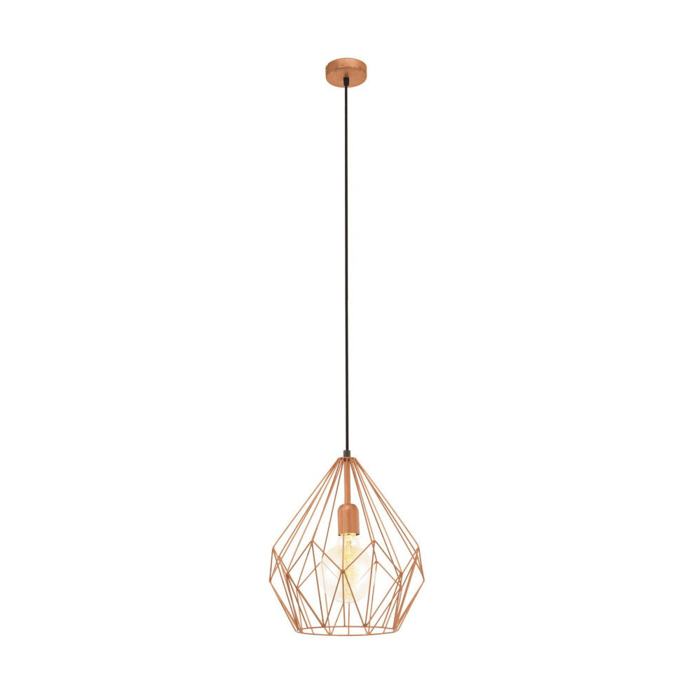 Hanging Ceiling Pendant Light Copper Wire Cage 1x 60W E27 Hallway Feature Lamp-image-OPC-P8WKFJS-NEW