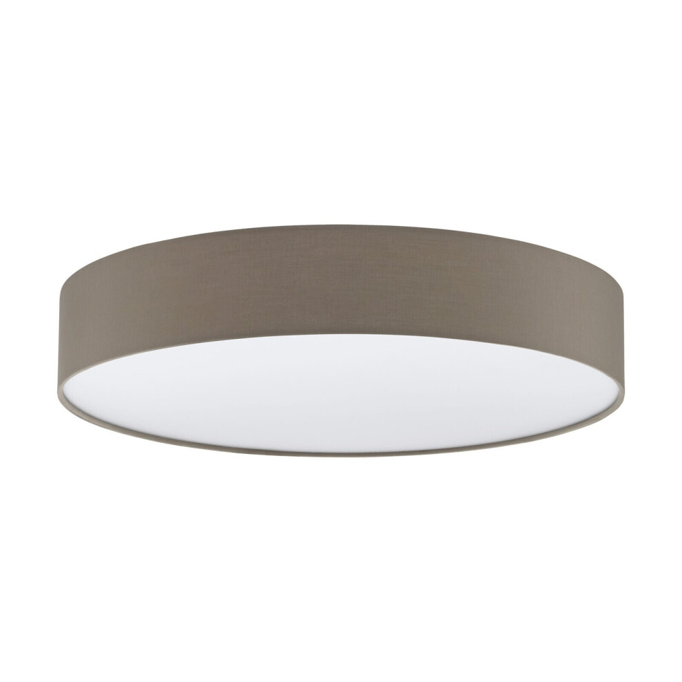 Loops Flush Ceiling Colour Shade Taupe Fabric Plastic Bulb Led 40W Light/White