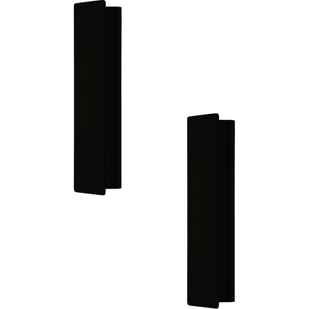 Loops 2 Pack Wall Light Colour Black Aluminium Steel Enclosure Bulb Led 12W Included