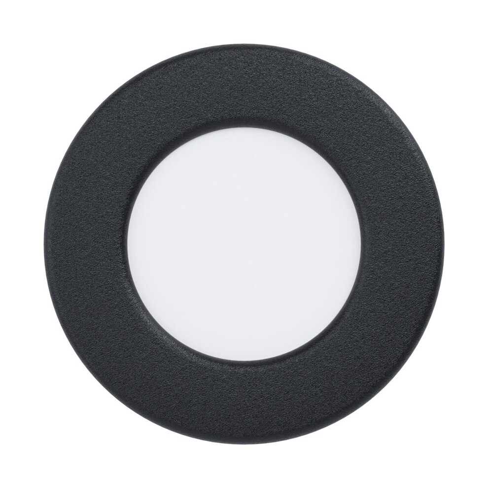 Loops Wall / Ceiling Flush Downlight Black Round Spotlight 2.7W Built In Led