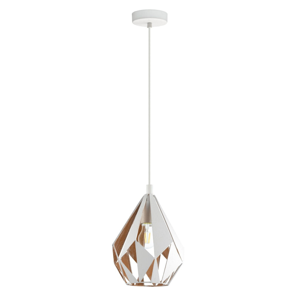 Loops Hanging Ceiling Pendant & Geometric 1X 60W E27 Feature Lamp Light/White/Gold