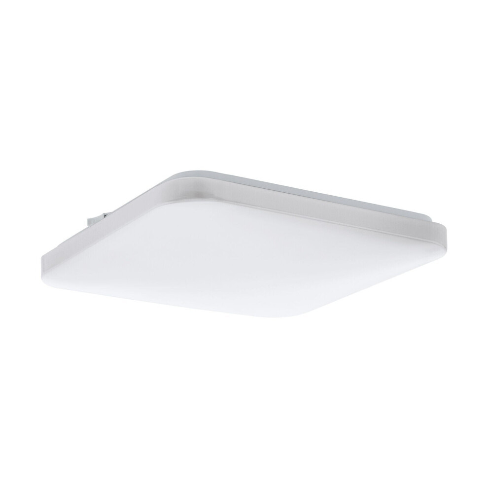 Loops Wall Flush Ceiling Light Colour White Shade Square White Plastic Bulb Led 17.3W