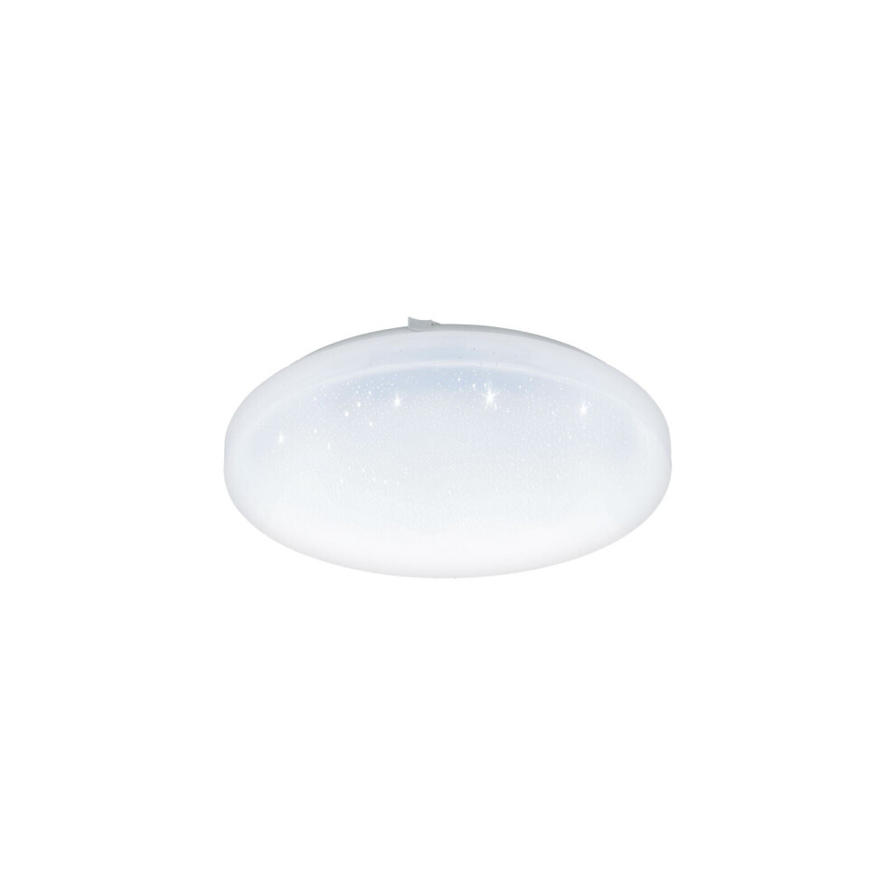 Wall Flush Ceiling Light White Shade White Plastic Crystal Effect LED 17.3W