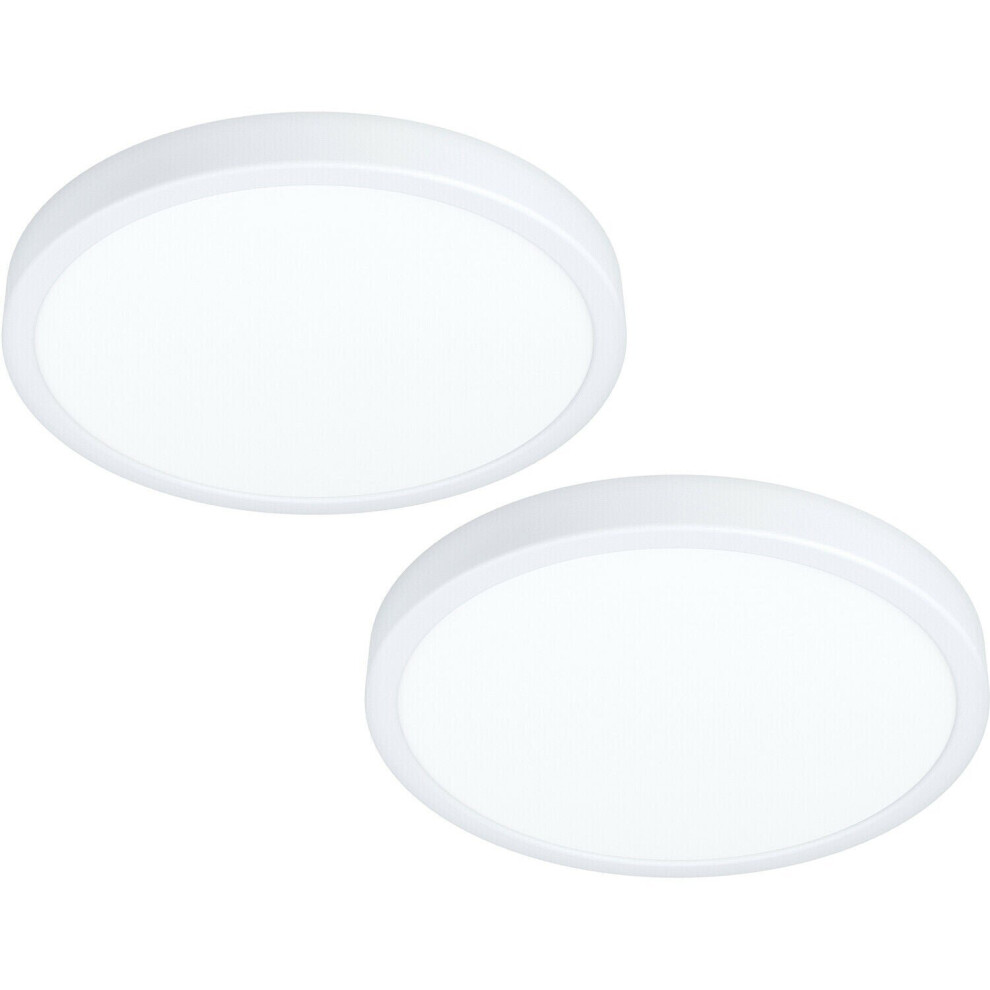 Loops 2 Pack Wall Flush Ceiling Light Colour White Shade White Plastic Led 20W Incl