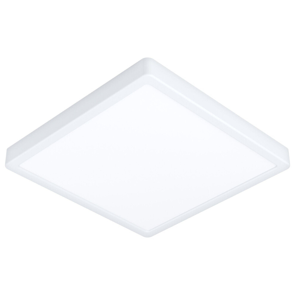 Loops Wall Flush Ceiling Shade Square Plastic Bulb Led 20W Included Light/White