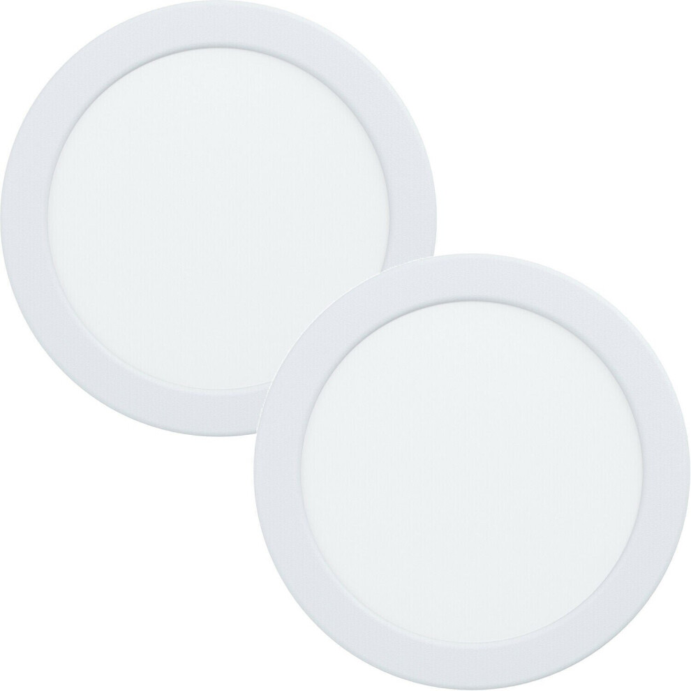 2 PACK Wall / Ceiling Flush Downlight White Round Spotlight 10.5W LED 4000K