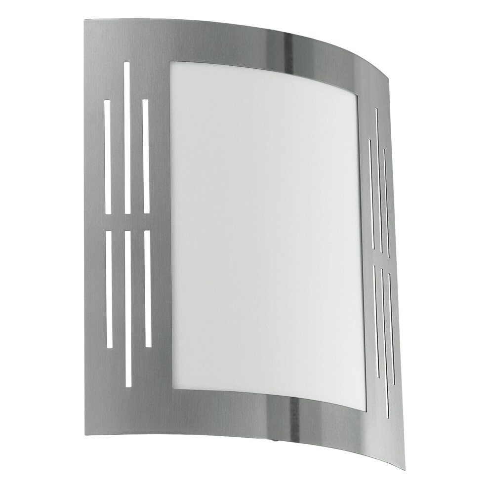 Loops Ip44 Outdoor Wall Stainless Steel Square 1 X 60W E27 Bulb Porch Lamp Light