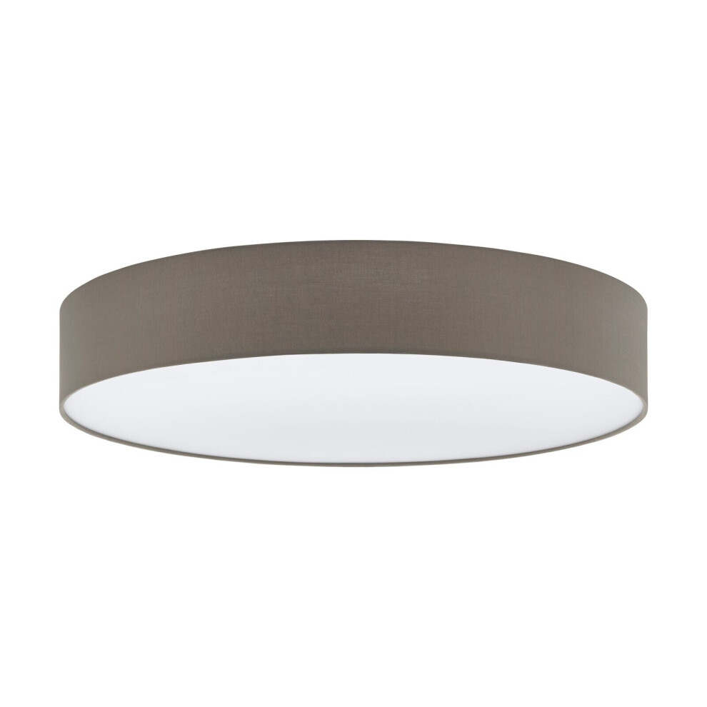 Flush Ceiling Light Colour White Shade Taupe White Fabric Bulb E27 5x25W