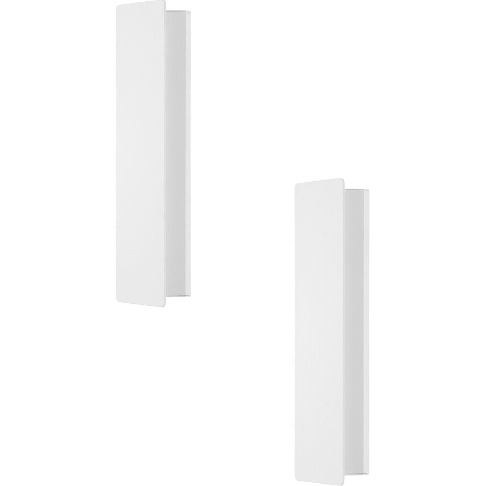 2 PACK Wall Light Colour White Aluminium Steel Enclosure Bulb LED 12W Included