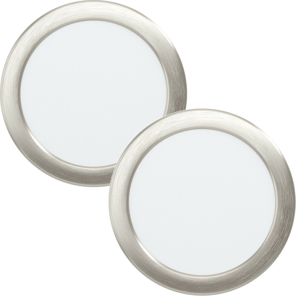 Loops 2 Pack Wall / Ceiling Flush Down Satin Nickel Spot 10.5W Led Light
