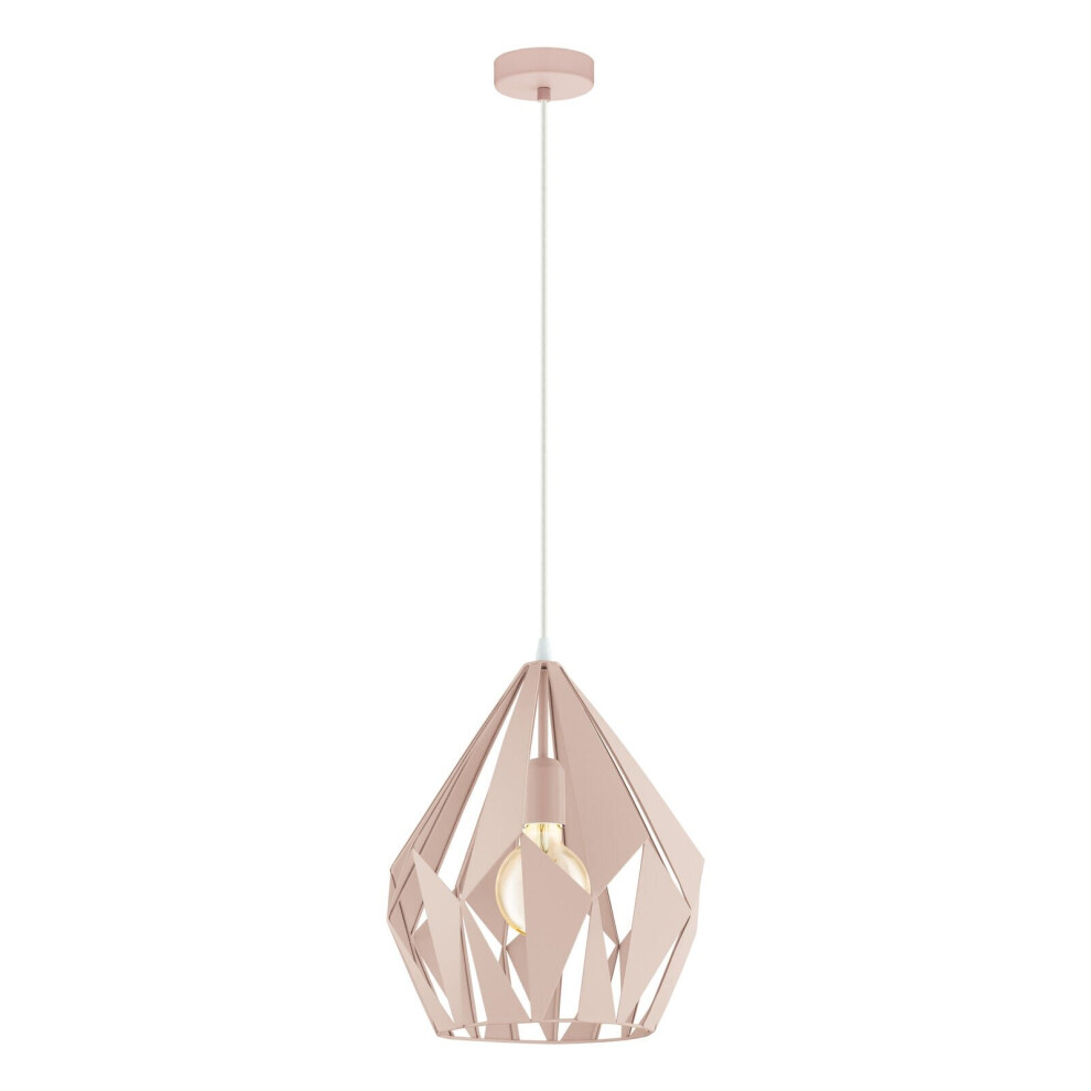 Loops Hanging Ceiling Pendant Light Pastel Apricot Steel 1 X 60W E27 Bulb