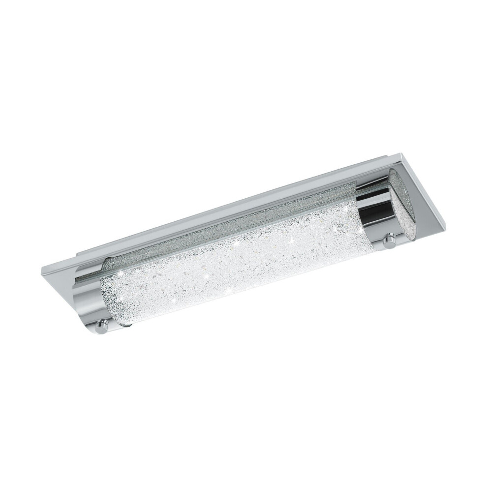 Loops Wall Flush Ceiling Colour Chrome Shade Clear Plastic Crystal Bulb Led 8W Light