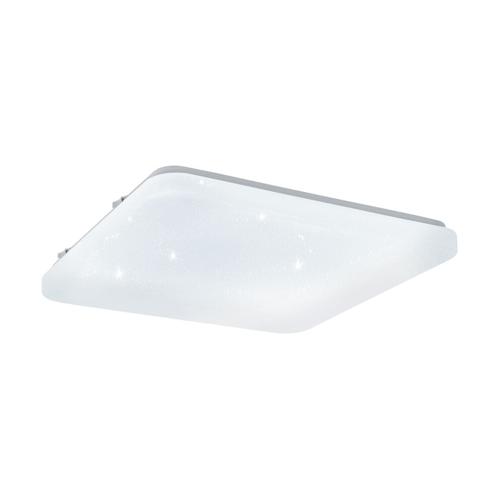 Loops Wall Flush Ceiling Light White Shade White Plastic With Crystal Effect Led 17.3W